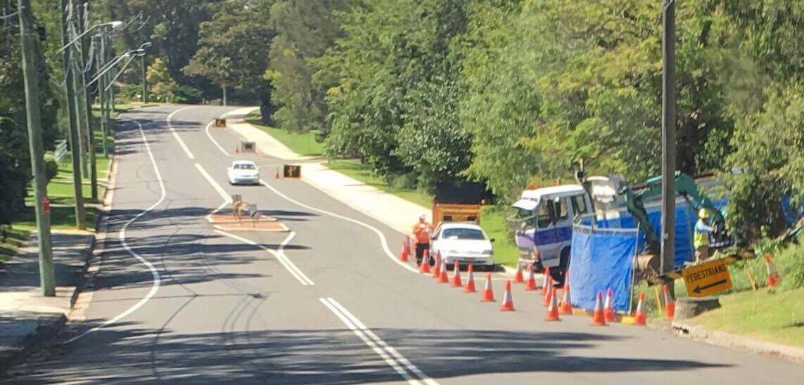 Traffic Control during shoulder works on O'Brien's rd, Figtree